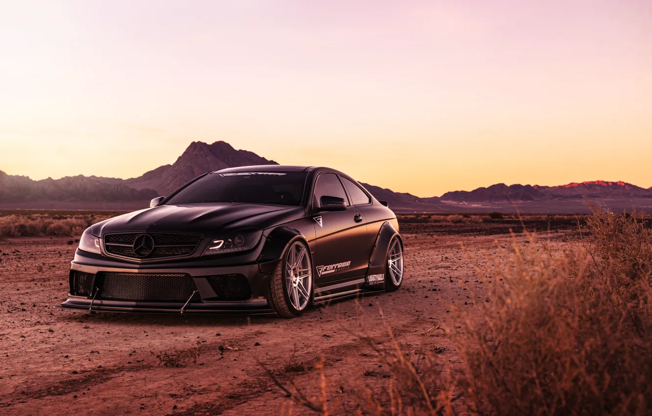 Photo wallpaper background, black, Mercedes, car