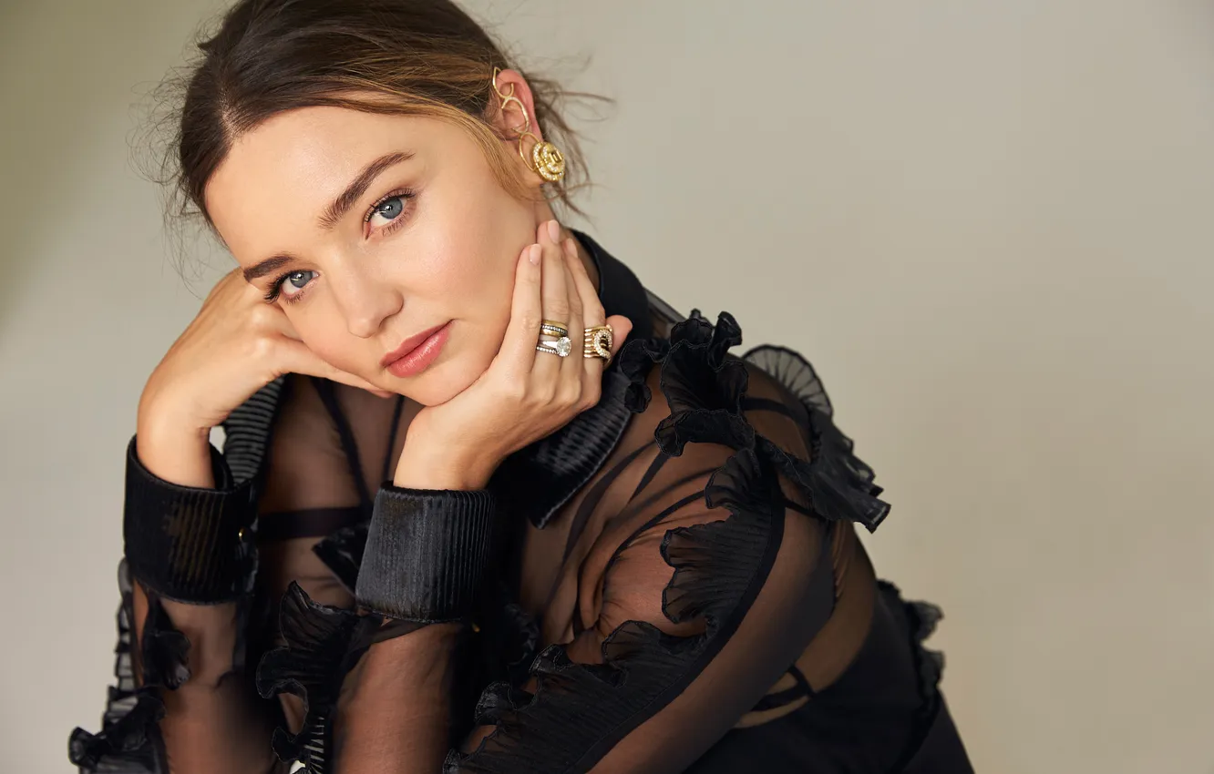Photo wallpaper look, pose, background, model, portrait, brunette, beauty, Miranda Kerr