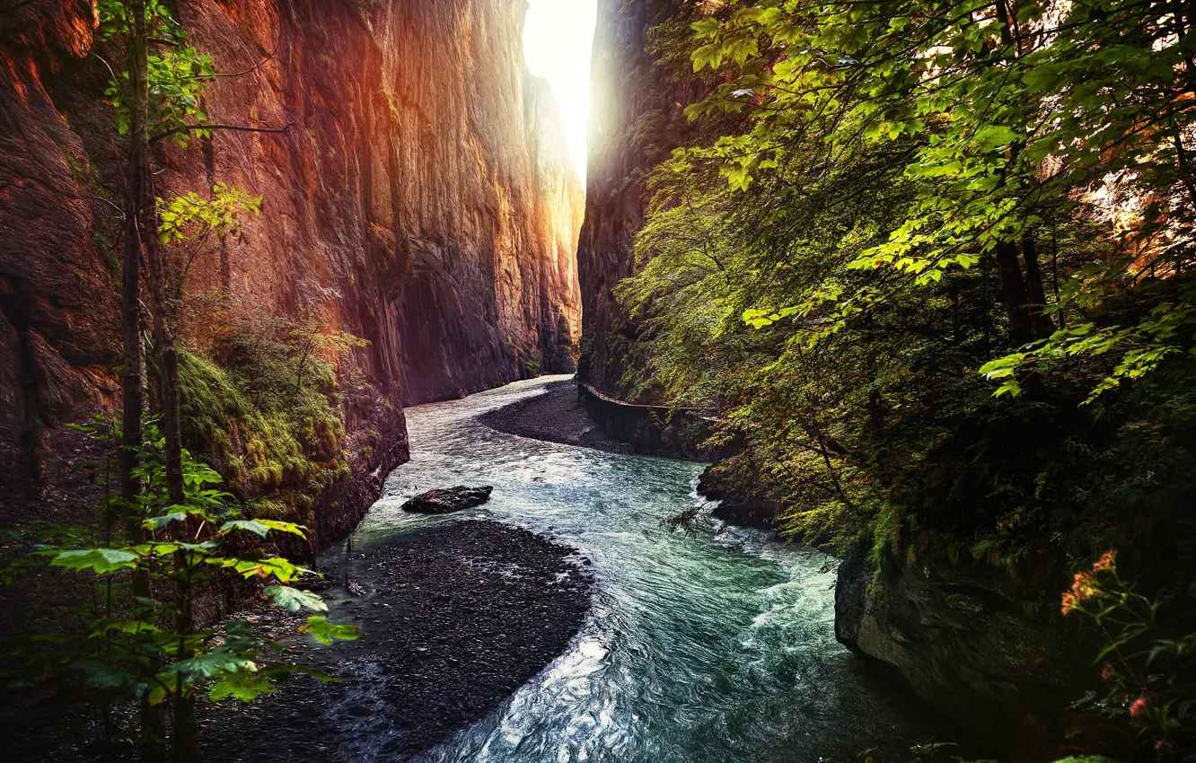 Photo wallpaper river, rocks, for, treatment