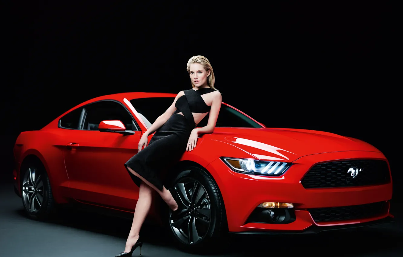 Photo wallpaper actress, Sienna Miller, Ford Mustang