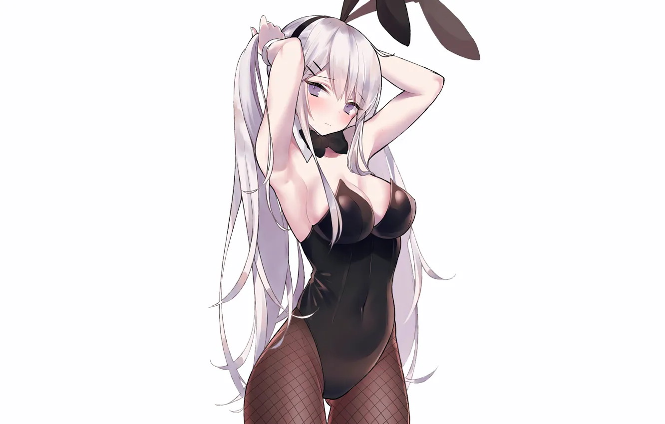 Photo wallpaper girl, sexy, cleavage, long hair, boobs, anime, beautiful, pretty