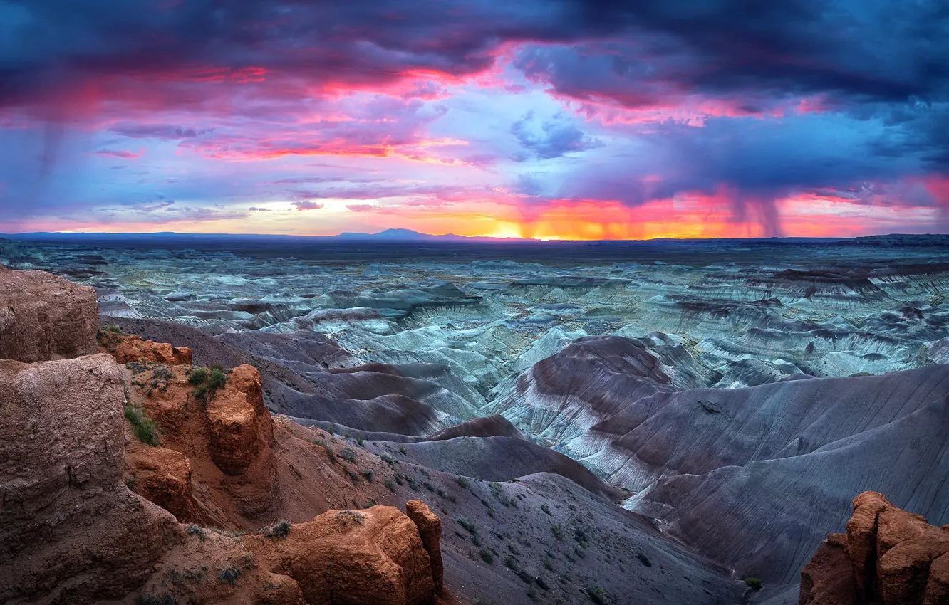 Photo wallpaper the sky, mountains, nature