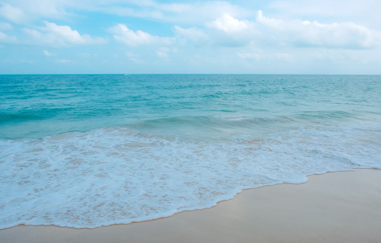 Photo wallpaper sand, sea, wave, beach, summer, the sky, summer, beach