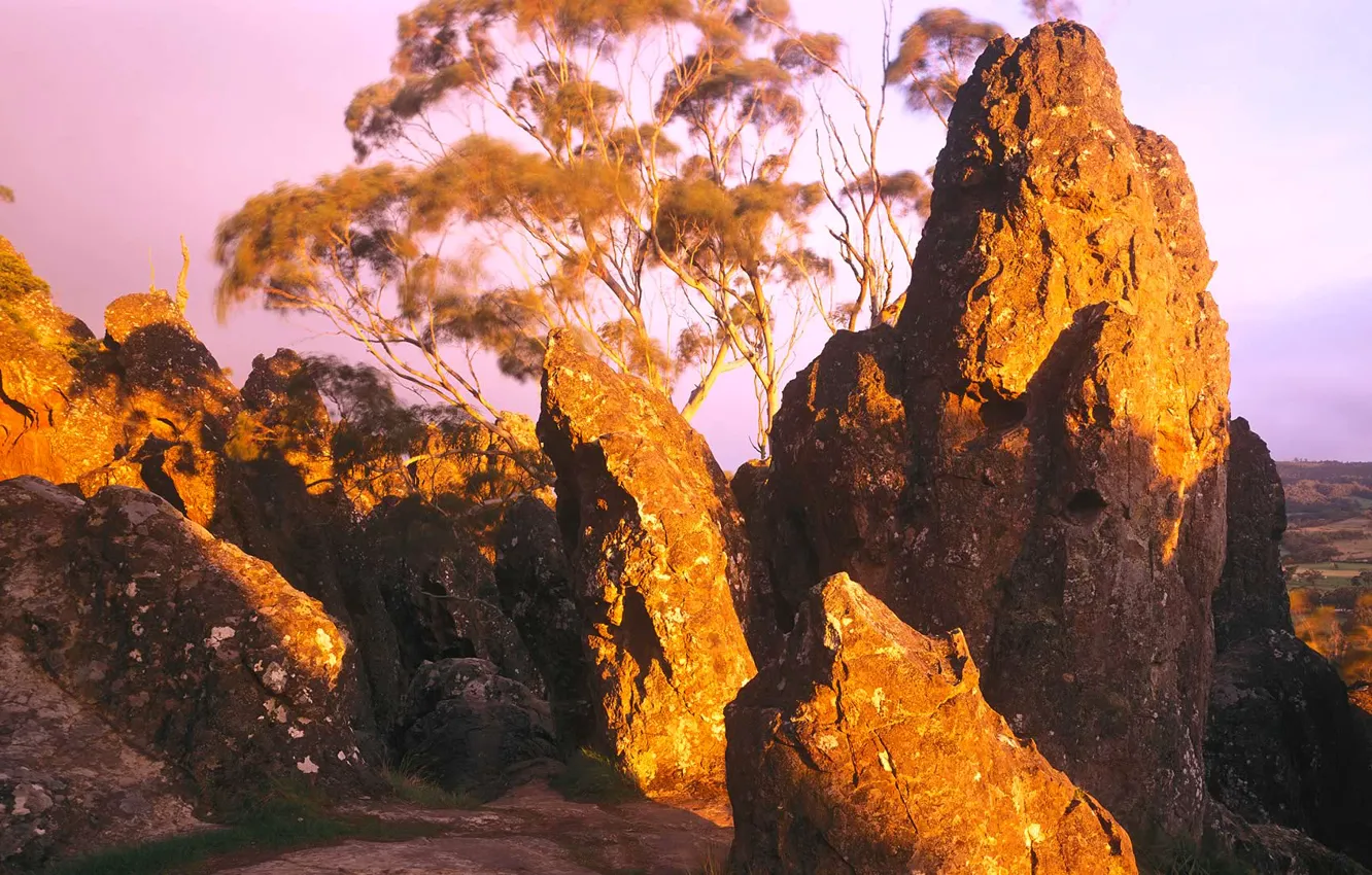 Photo wallpaper Victoria, Australia, Macedon Ranges, hanging rock