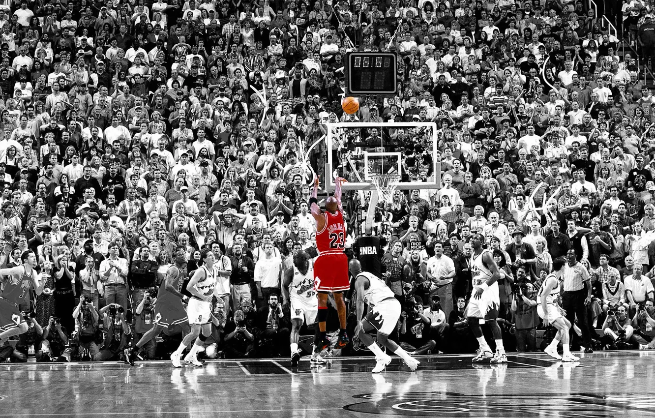 Photo wallpaper basketball, nba, 5.2 sec shot, Chicago vs. Utah, jordan, finals, 1998, michael jordan