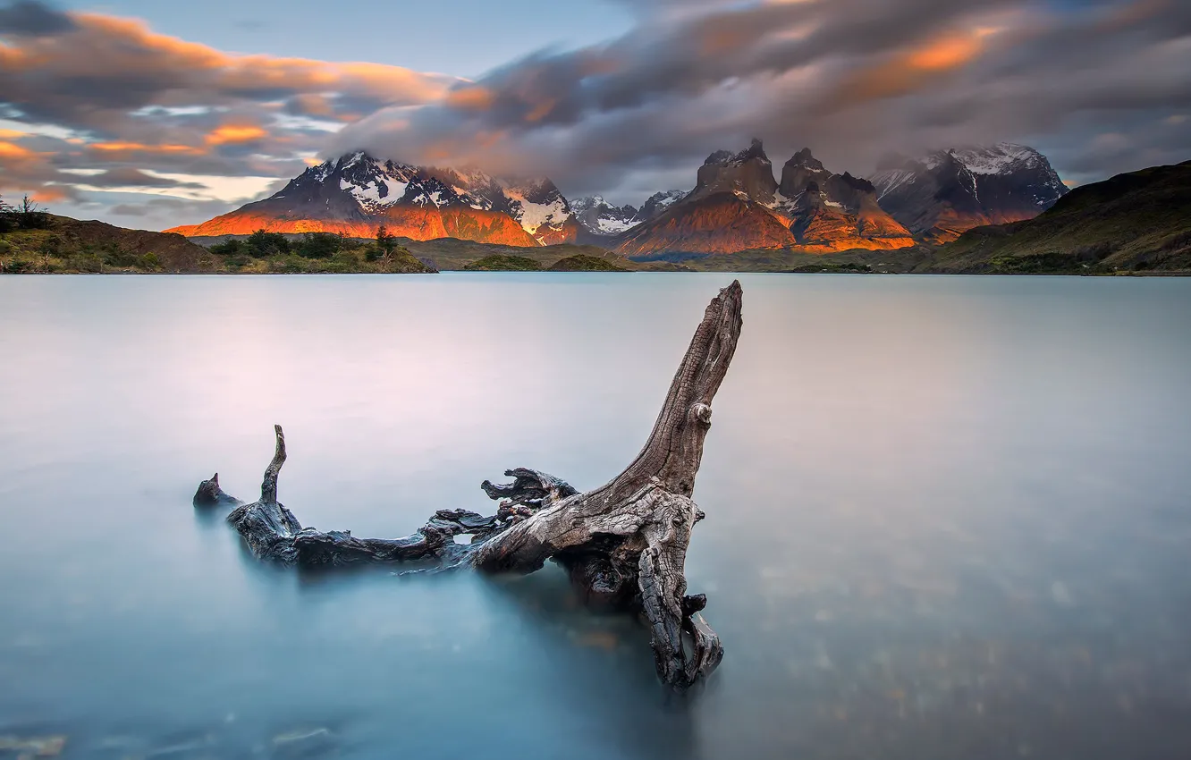Photo wallpaper mountains, lake, Chile, Patagonia, National Park Torres del Paine