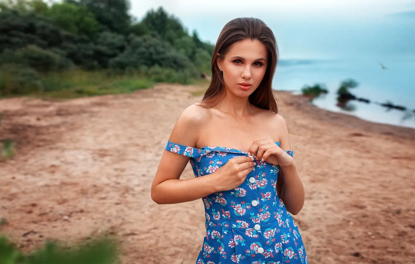 Photo wallpaper woman, model, young, portrait, beautiful, look