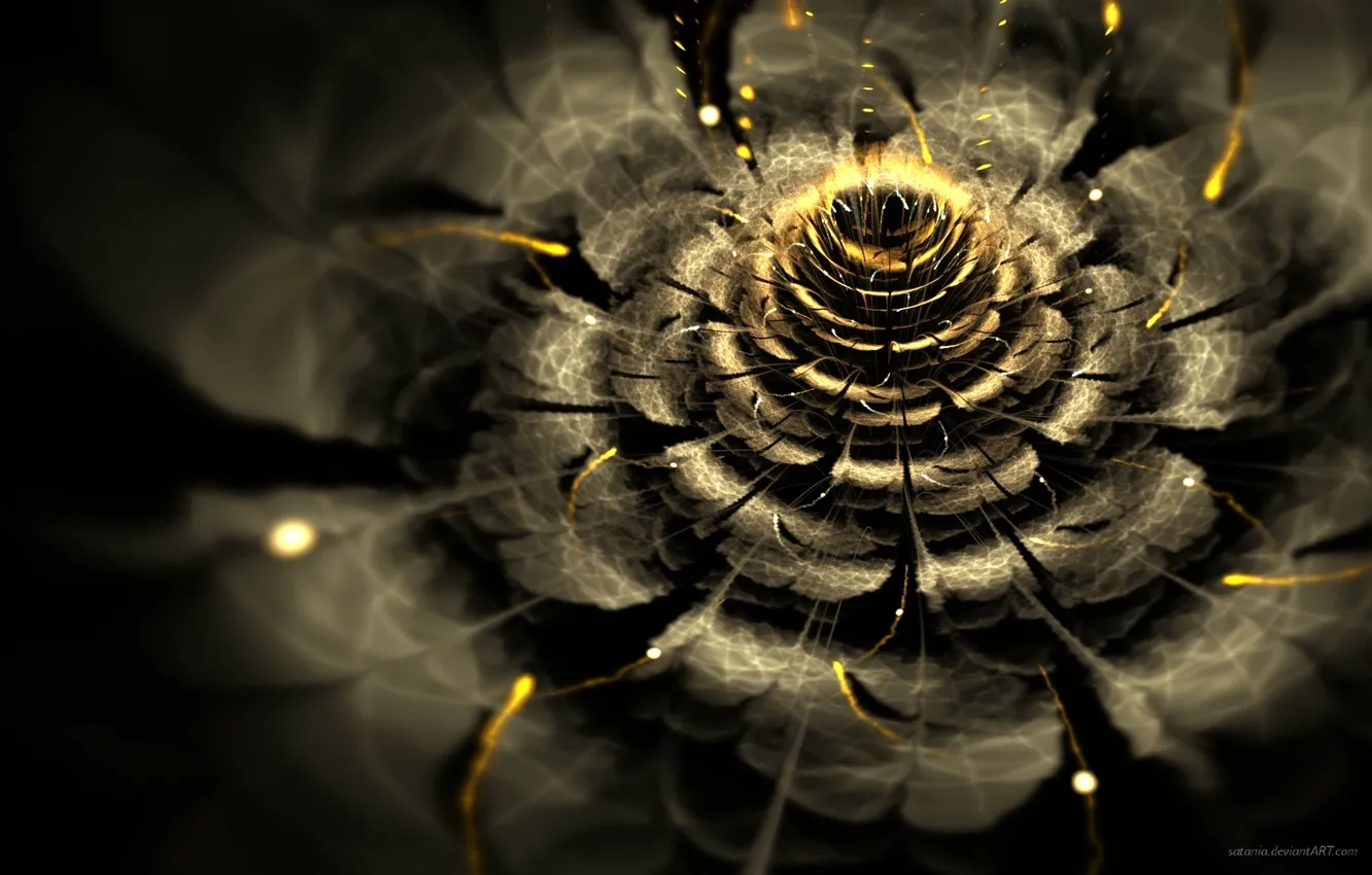 Photo wallpaper flower, light, abstraction, Wallpaper, graphics, fractal, bokeh