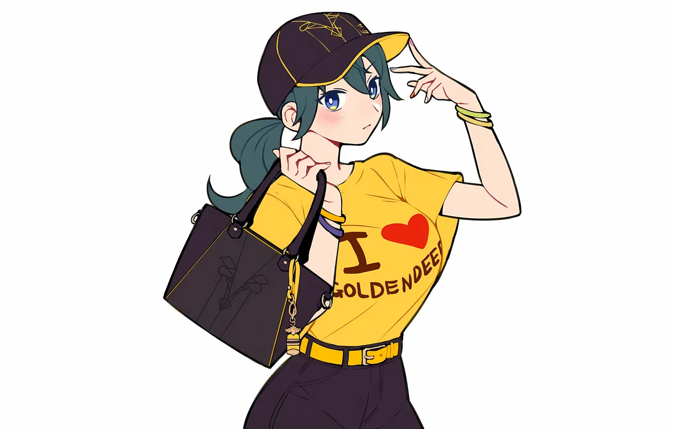 Photo wallpaper girl, long hair, anime, blue eyes, beautiful, ponytail, pretty, attractive