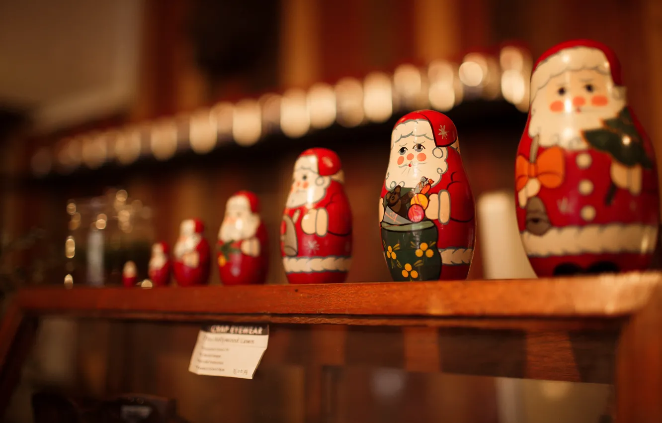 Photo wallpaper Santa Claus, souvenir, matryoshka, Santa Claus