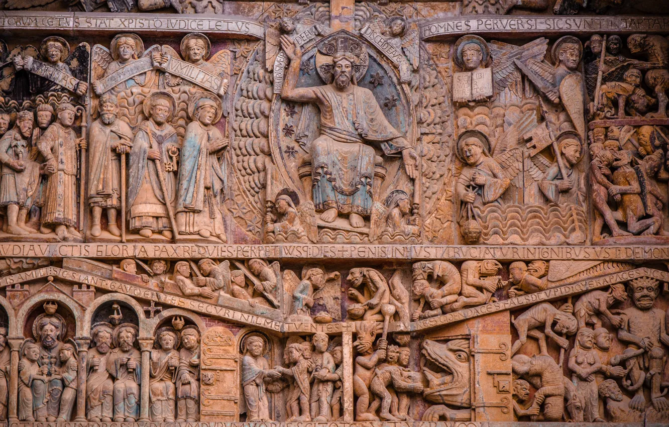 Photo wallpaper France, architecture, Aveyron - Conques