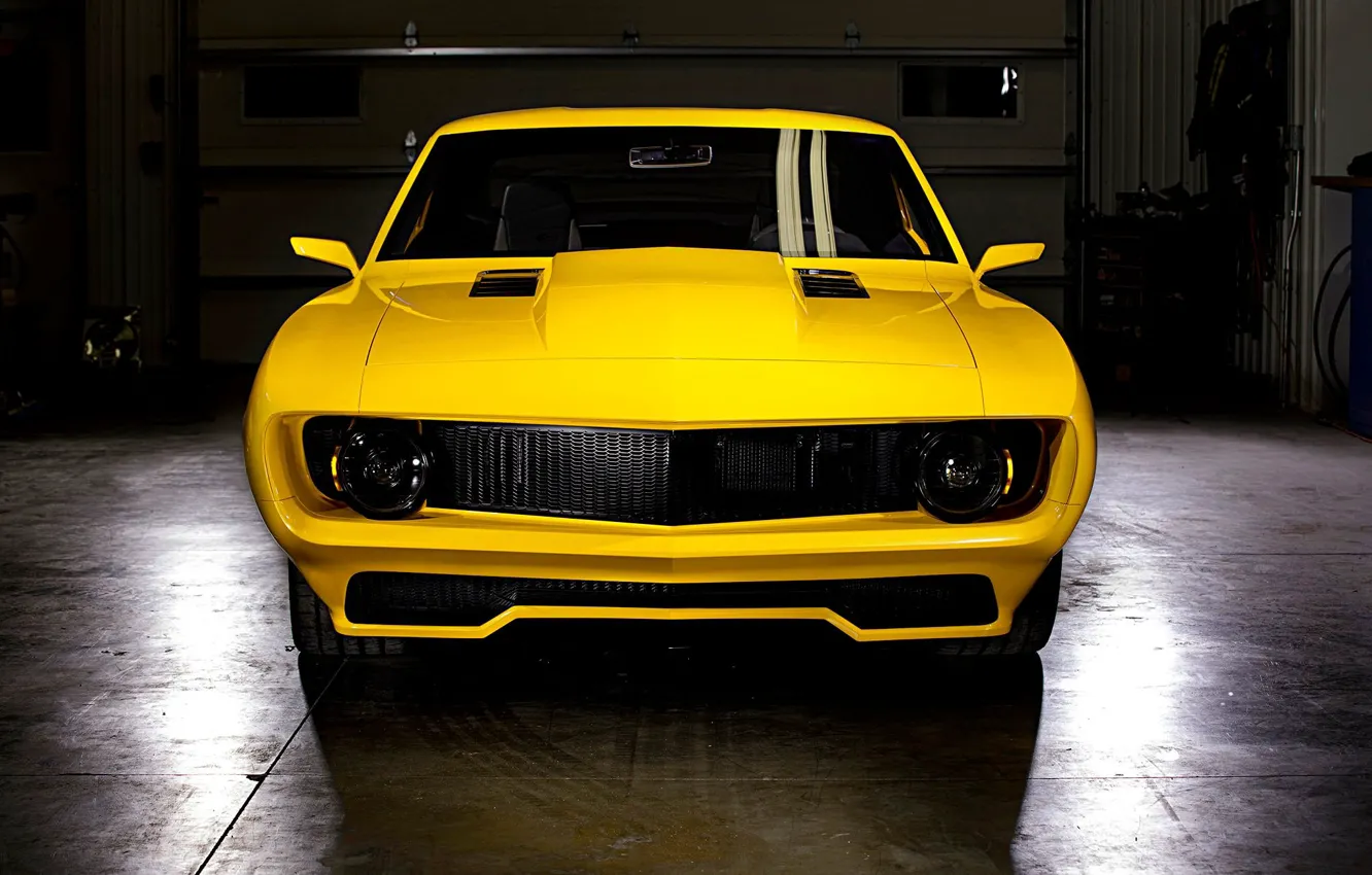 Photo wallpaper Chevrolet, Camaro, Inferno, Yellow, Custom, Garage