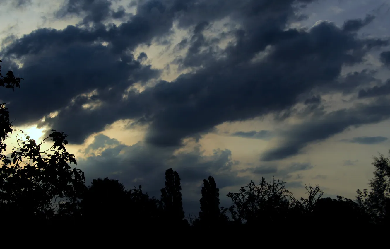 Photo wallpaper dark, sky, cloud