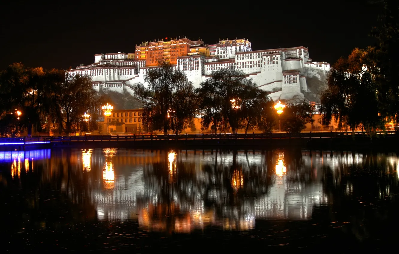 Photo wallpaper tibet, Lhasa, naght., castels. China