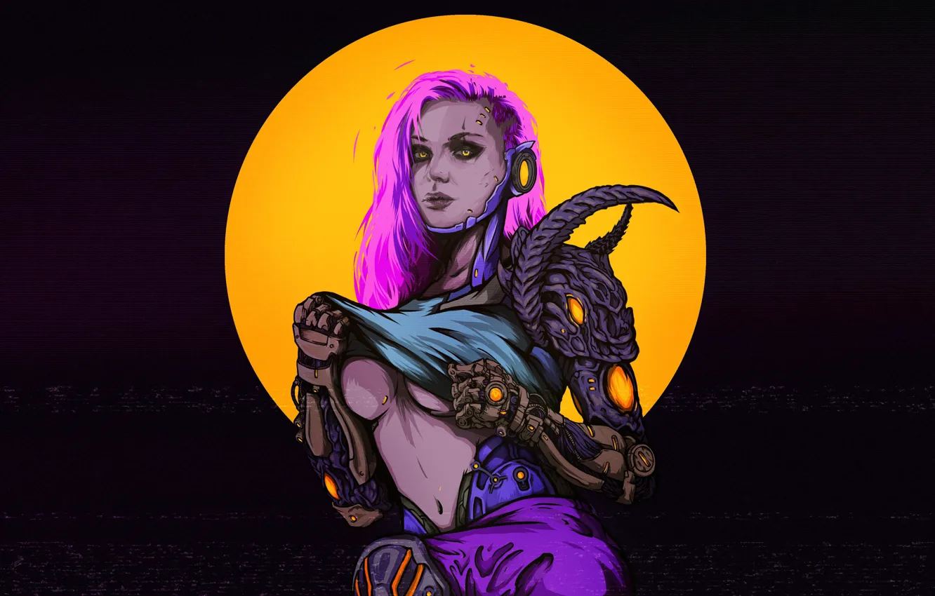 Photo wallpaper girl, style, background, fiction, figure, art, girl, cyborg