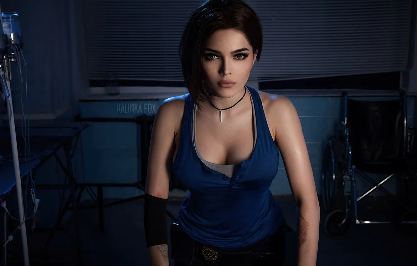 Photo wallpaper Resident Evil, big Breasts, cosplay, cosplay, Jill Valentine, Jill Valentine, big breasts, gaze