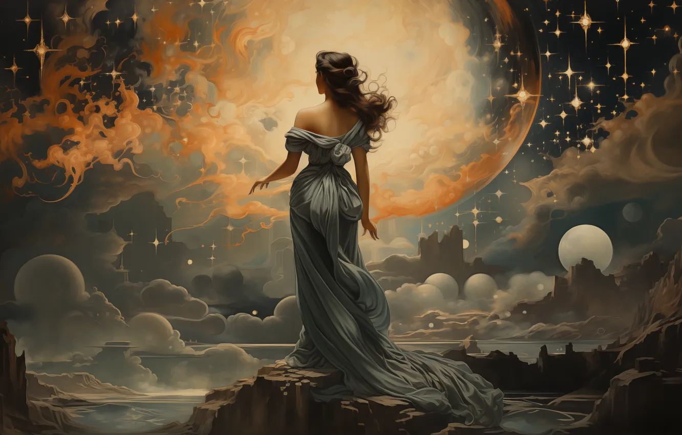 Photo wallpaper girl, woman, beautiful, AI Art