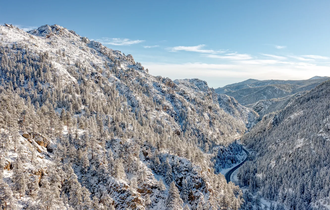 Photo wallpaper road, mountains, USA