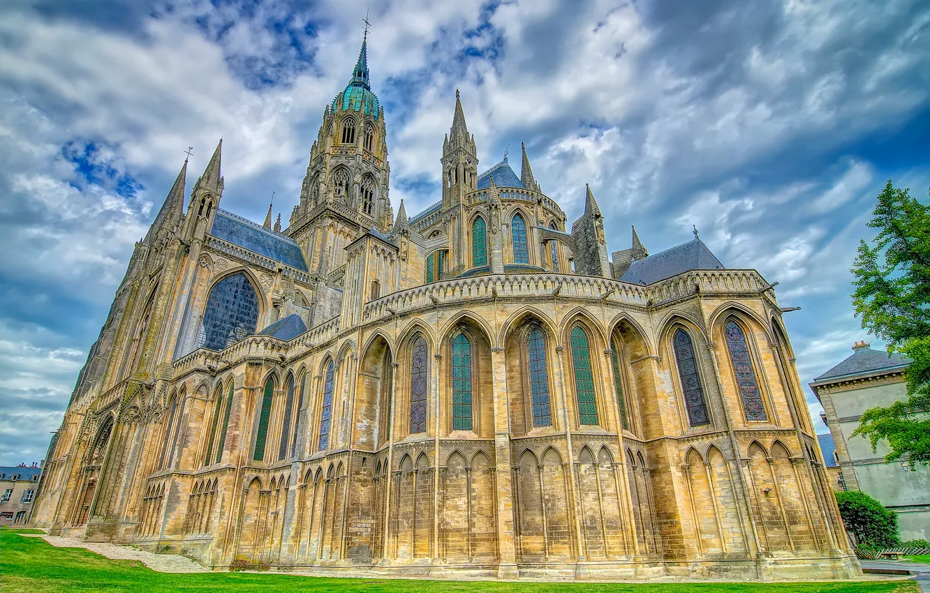 Photo wallpaper the sky, clouds, Church, Cathedral, architecture