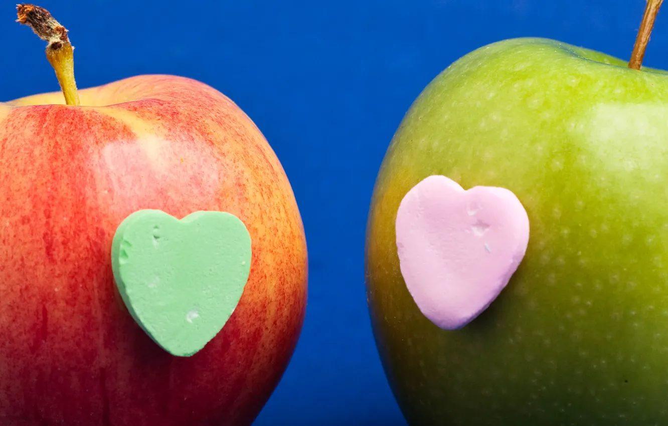 Photo wallpaper heart, apple, Apple, fruit, heart