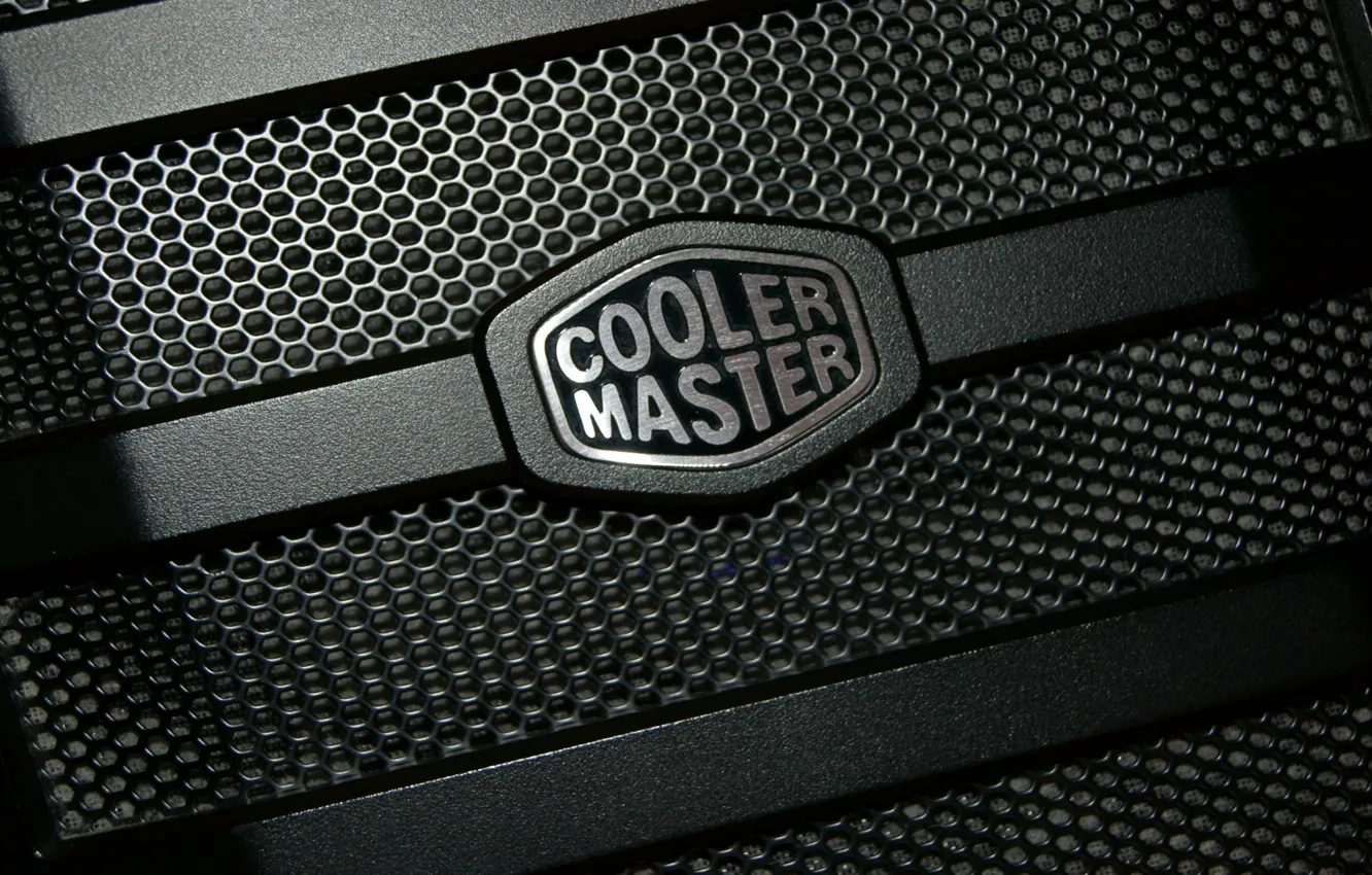 Photo wallpaper logo, cooler master, metal cabinet