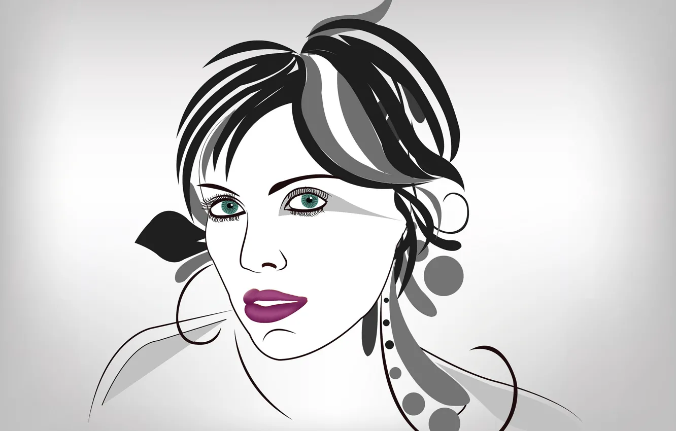 Photo wallpaper look, girl, background, contour