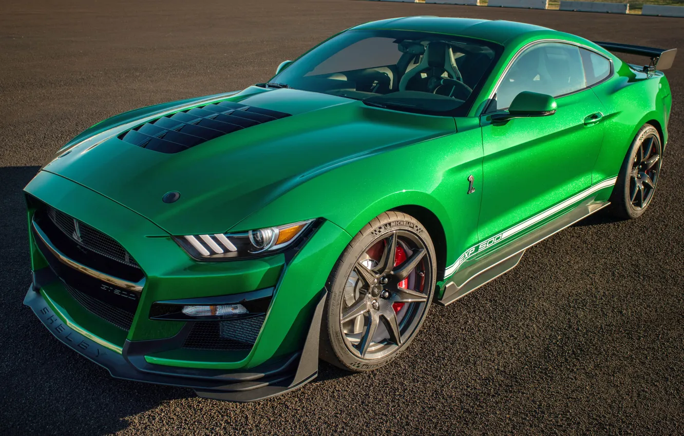 Photo wallpaper Mustang, Ford, Shelby, GT500, 2020, Green Hornet, EXP 500