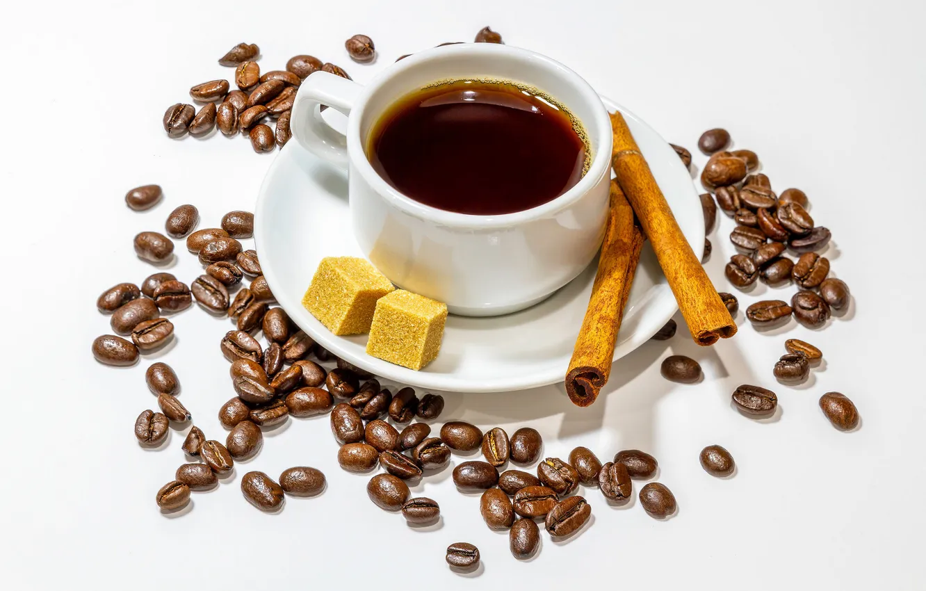 Photo wallpaper coffee, grain, Cup