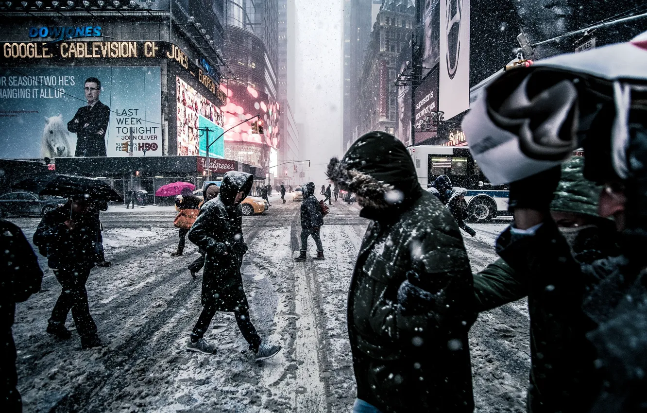 Photo wallpaper winter, the city, New York, USA, USA, New York, Manhattan