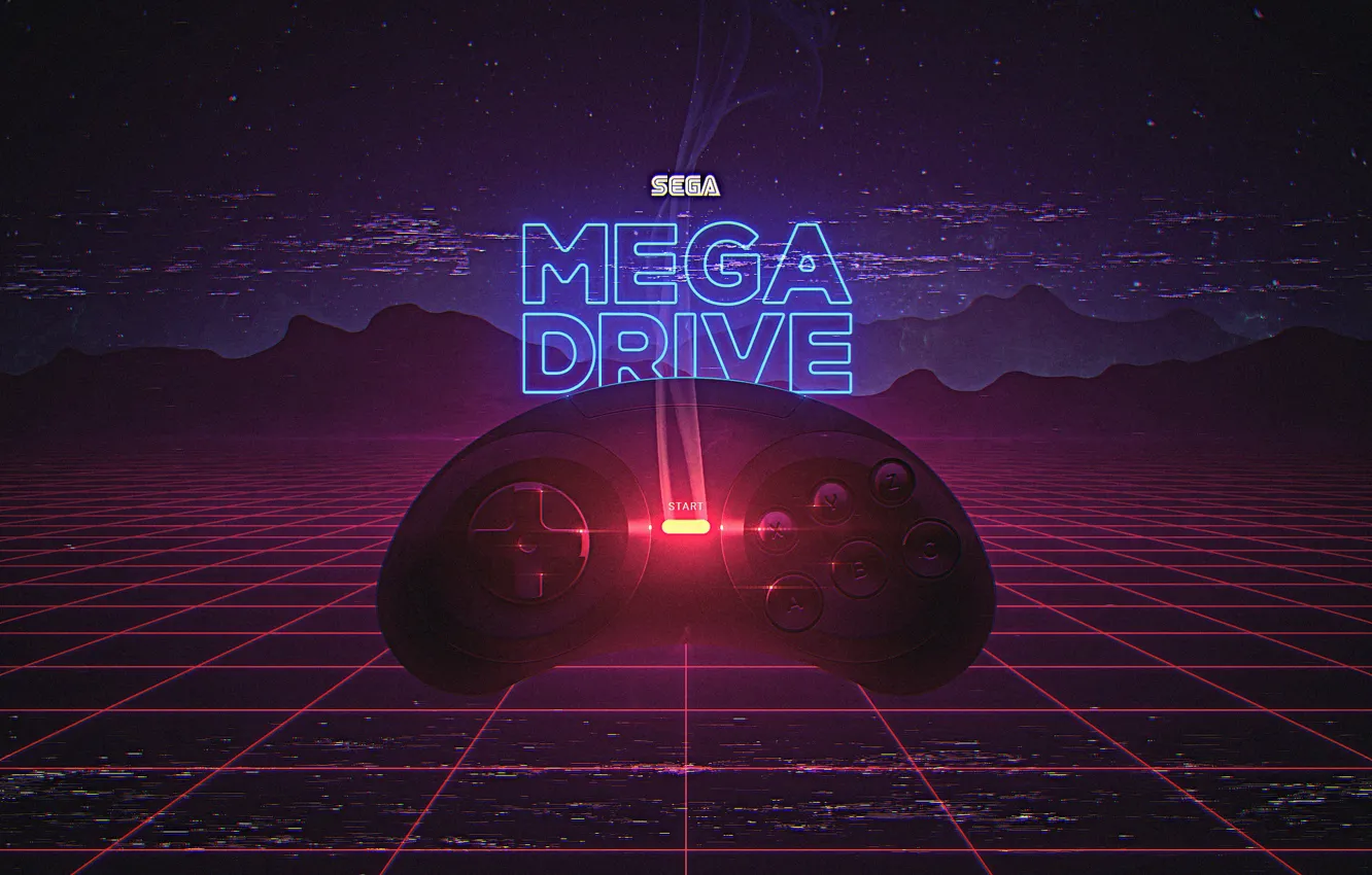 Photo wallpaper Music, Neon, Style, Background, 80s, Joystick, Style, Neon