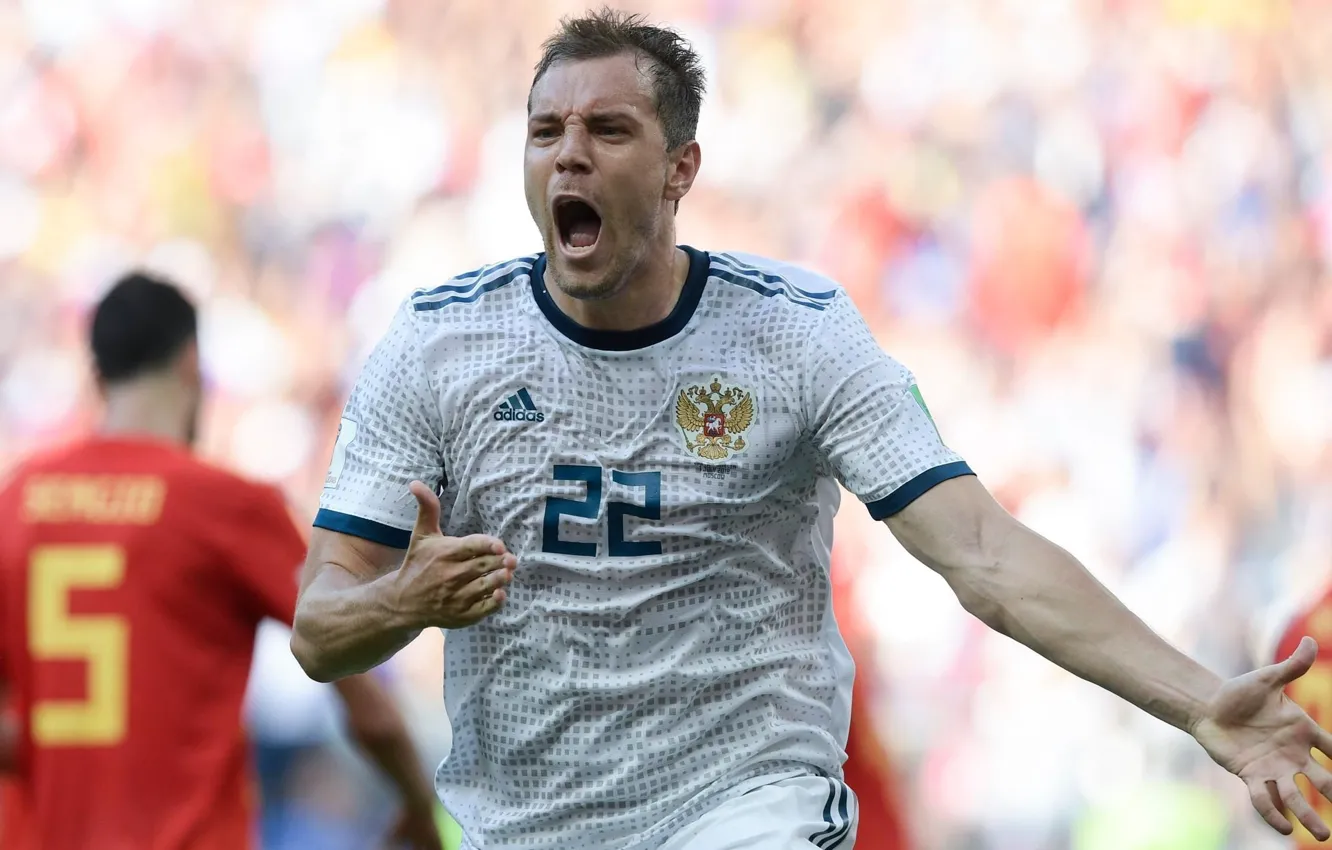 Photo wallpaper joy, football, Russia, Russia, goal, football, Team, Dzyuba