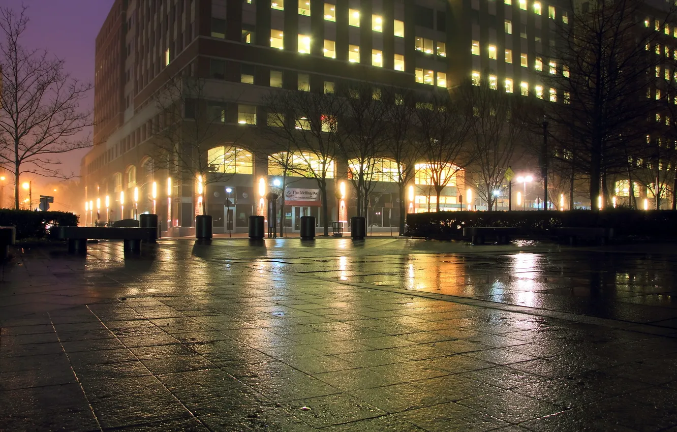 Photo wallpaper night, the city, NewYork City