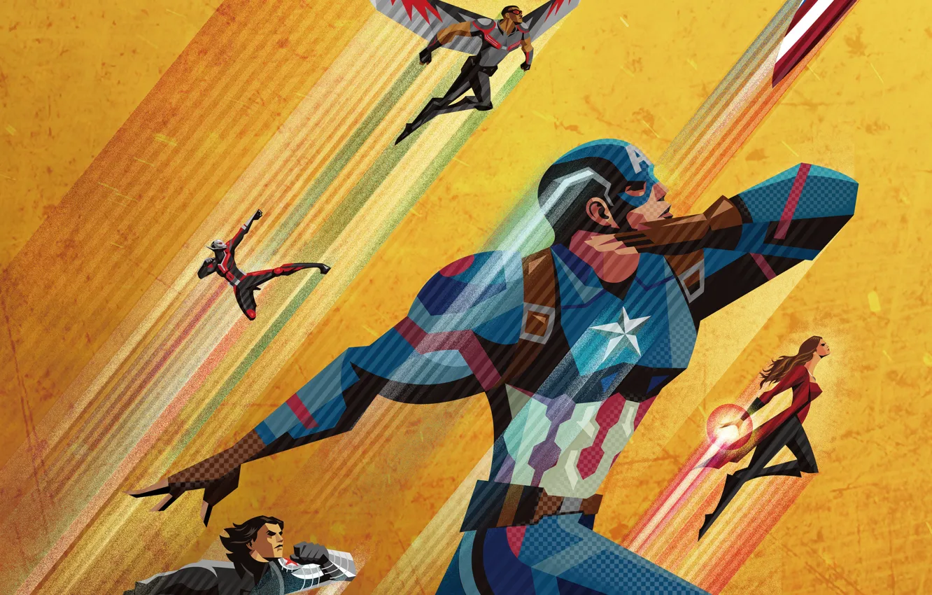 Photo wallpaper Art, Marvel, The First Avenger Confrontation, Captain America Civil War