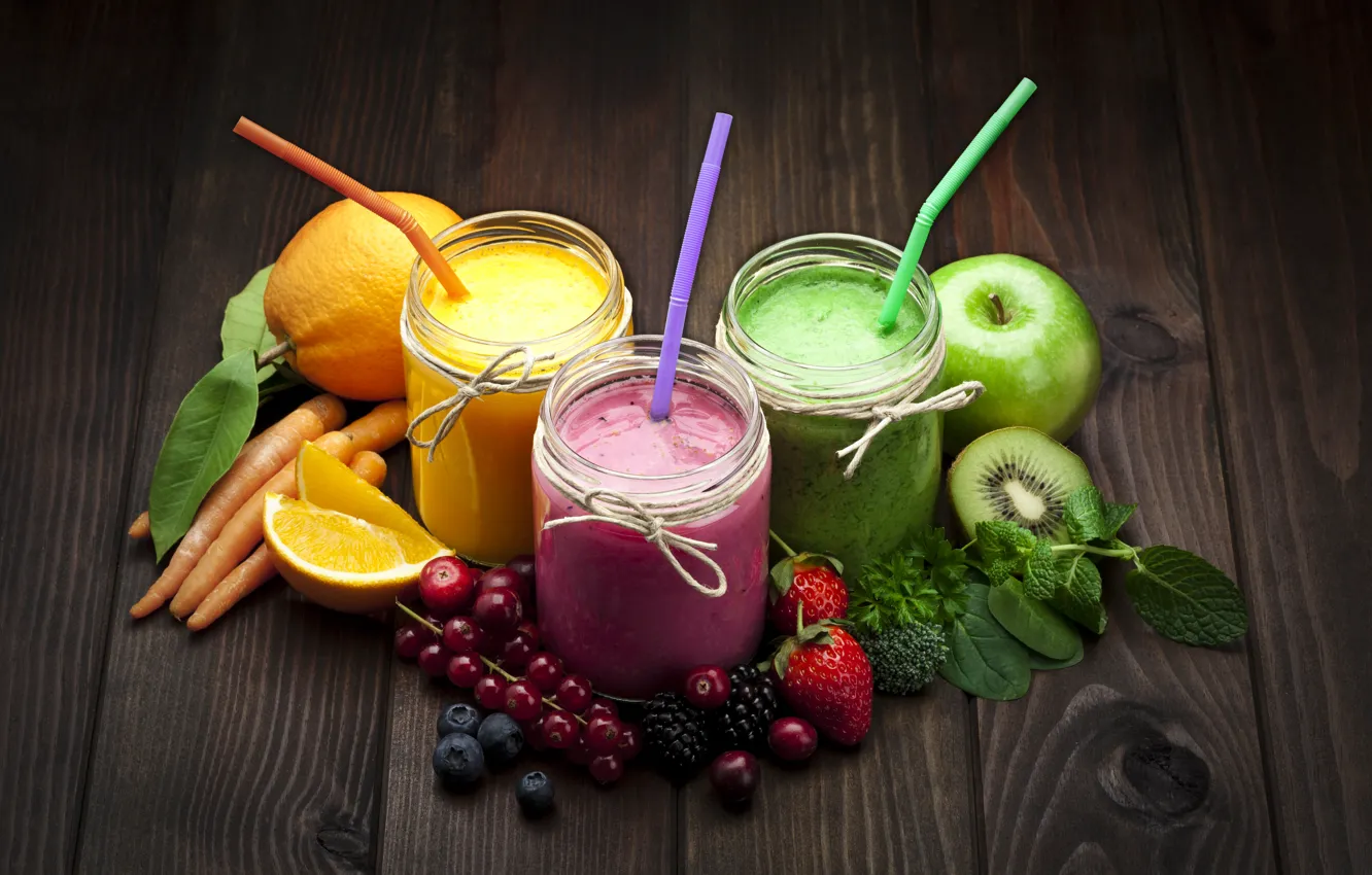 Photo wallpaper juice, banks, fruit, fruit, smoothies