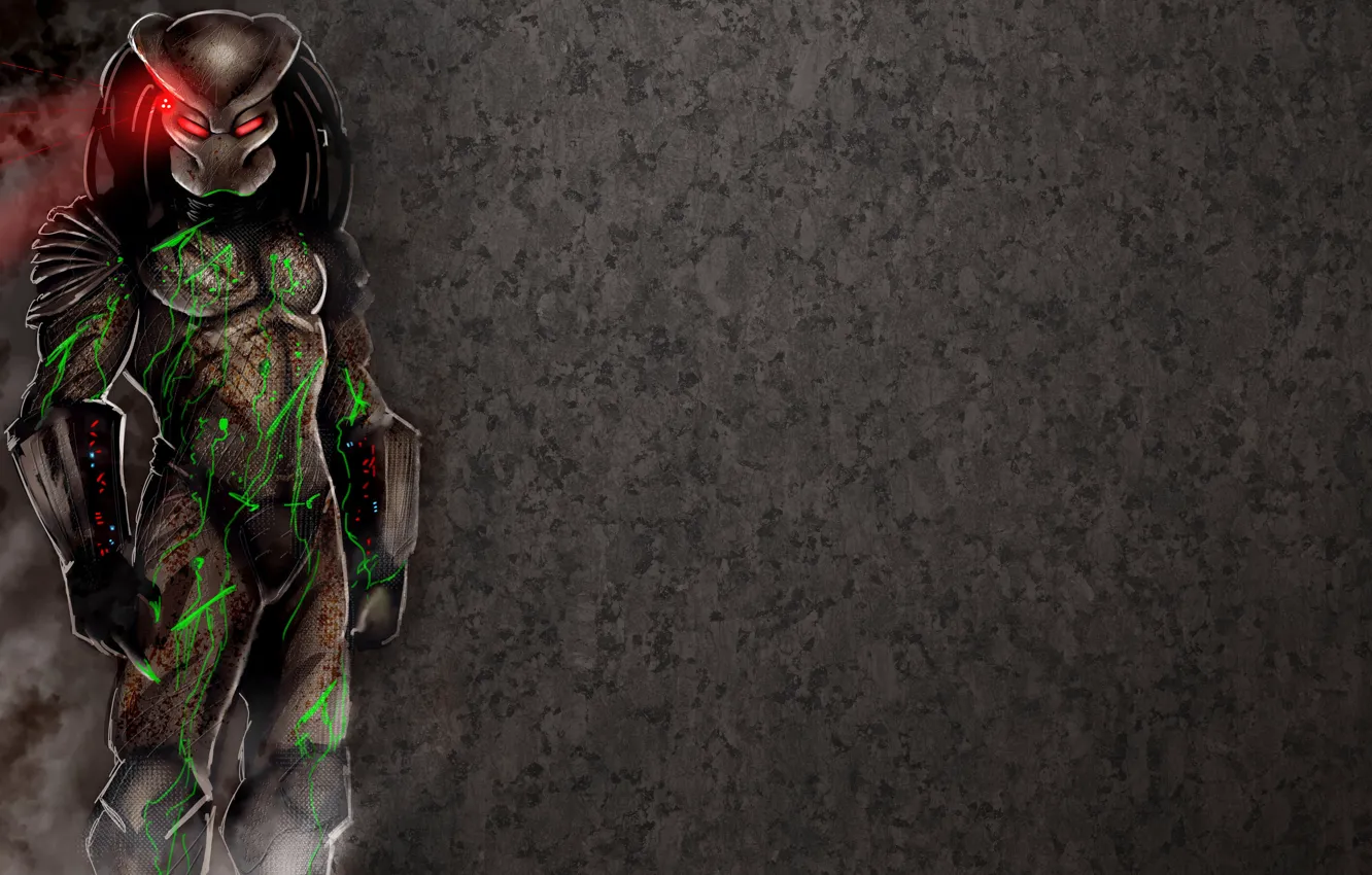 Photo wallpaper the dark background, predator, alien, alien, Predator