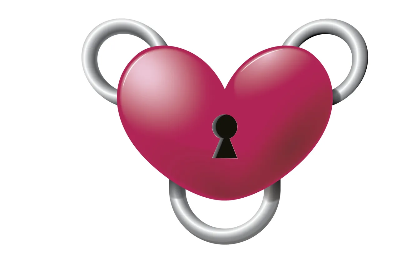 Photo wallpaper rendering, heart, minimalism, Valentine, Valentine's day, clasp, Joshua Worley, Heart Binder