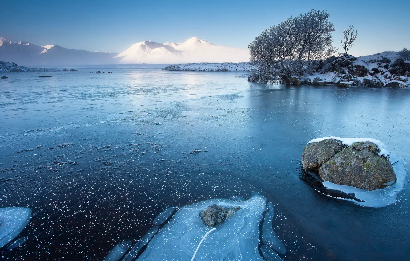 Photo wallpaper ice, winter, lake