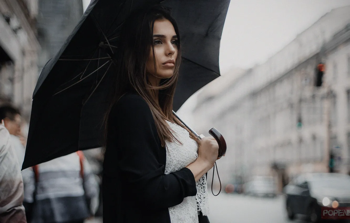 Photo wallpaper girl, umbrella, Andrey Popenko