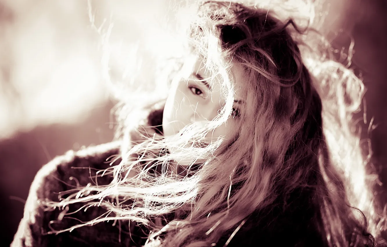 Photo wallpaper look, girl, background