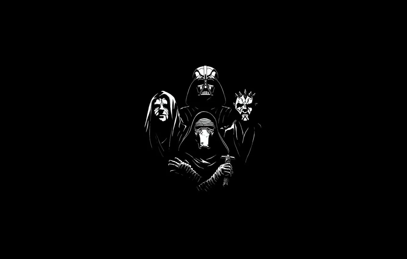 Photo wallpaper music, Star Wars, Darth Maul, Darth Vader, fantasy, minimalism, science fiction, Queen