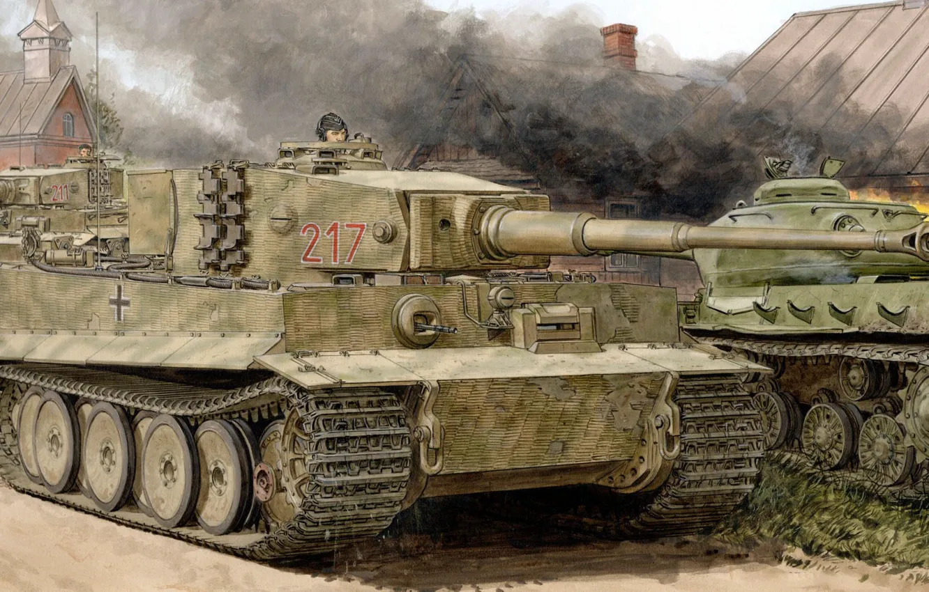 Photo wallpaper tiger, Germany, tank, the Wehrmacht, Ron Volstad, Tiger I, Pz.Kpfw. VI, panzerwaffe