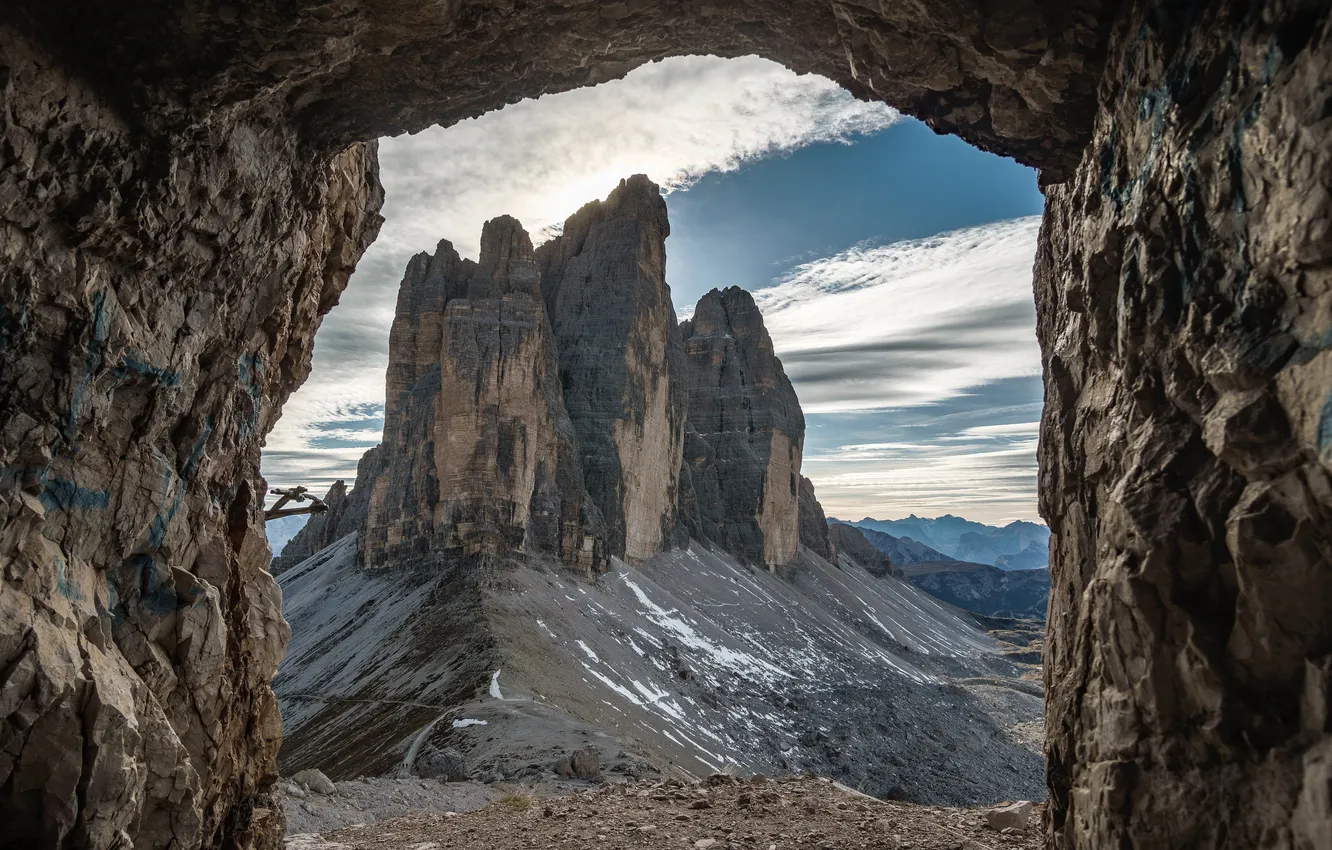 Photo wallpaper mountains, rocks, arch