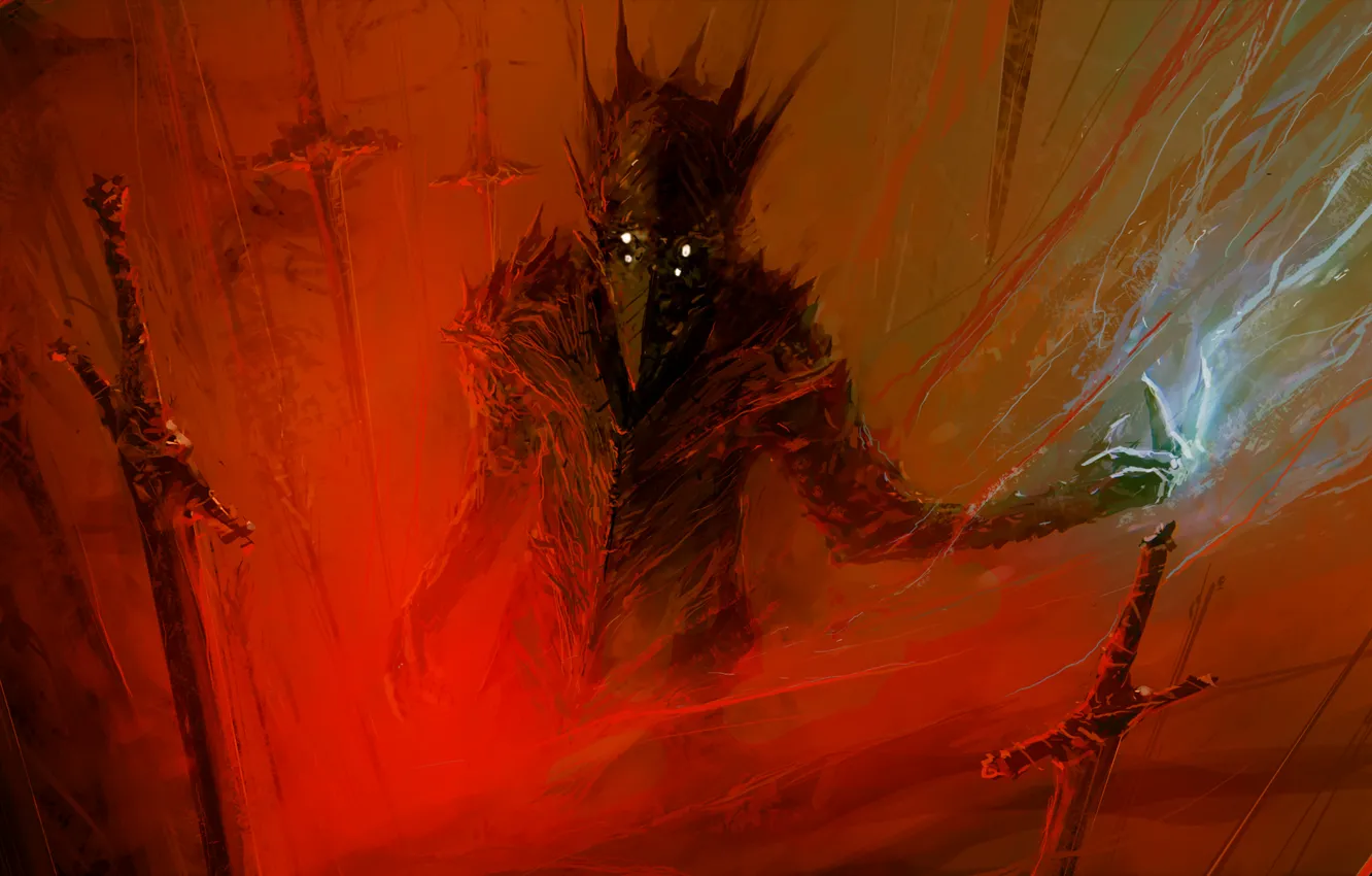 Photo wallpaper eyes, blood, sword, mask, elemental, Chris-Cold