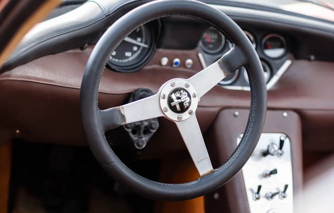 Photo wallpaper Alfa Romeo, 1967, steering wheel, 33 Road, Type 33, Alfa Romeo 33 Stradale Prototype