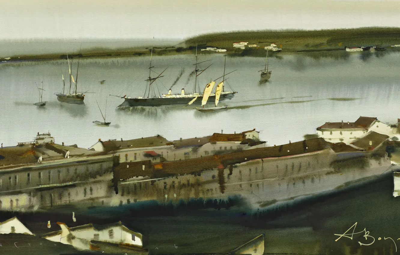 Photo wallpaper ships, panorama, marine city, Sevastopol., Arusha Vozmus
