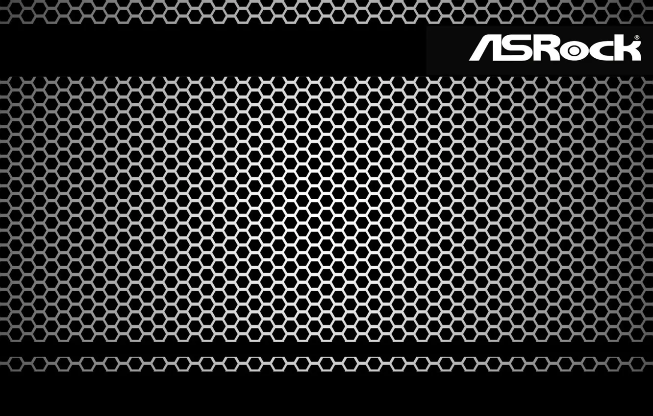 Photo wallpaper metal, logo, textures, Asrock
