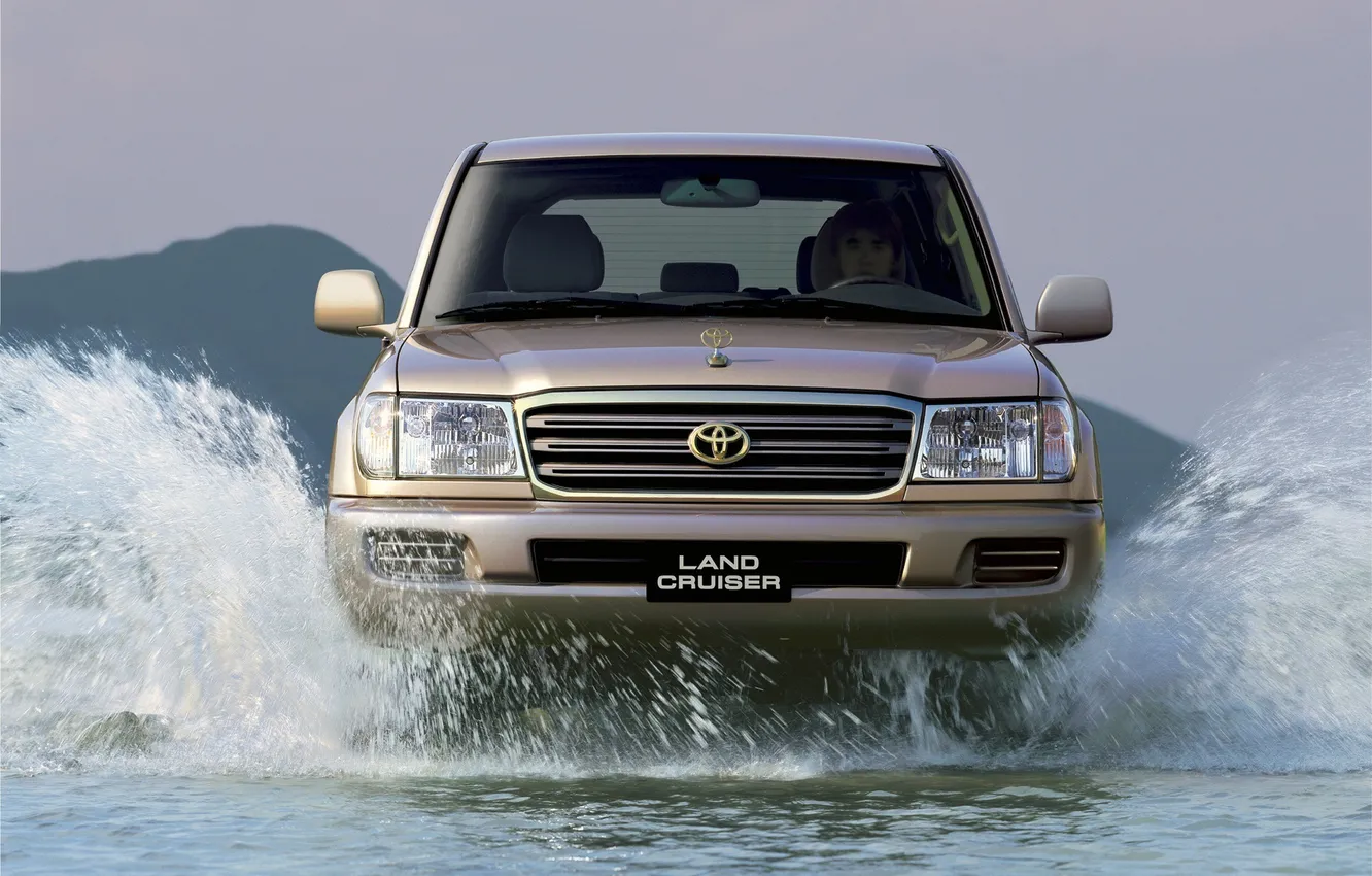 Photo wallpaper water, squirt, Toyota, Land Cruiser, 100vx