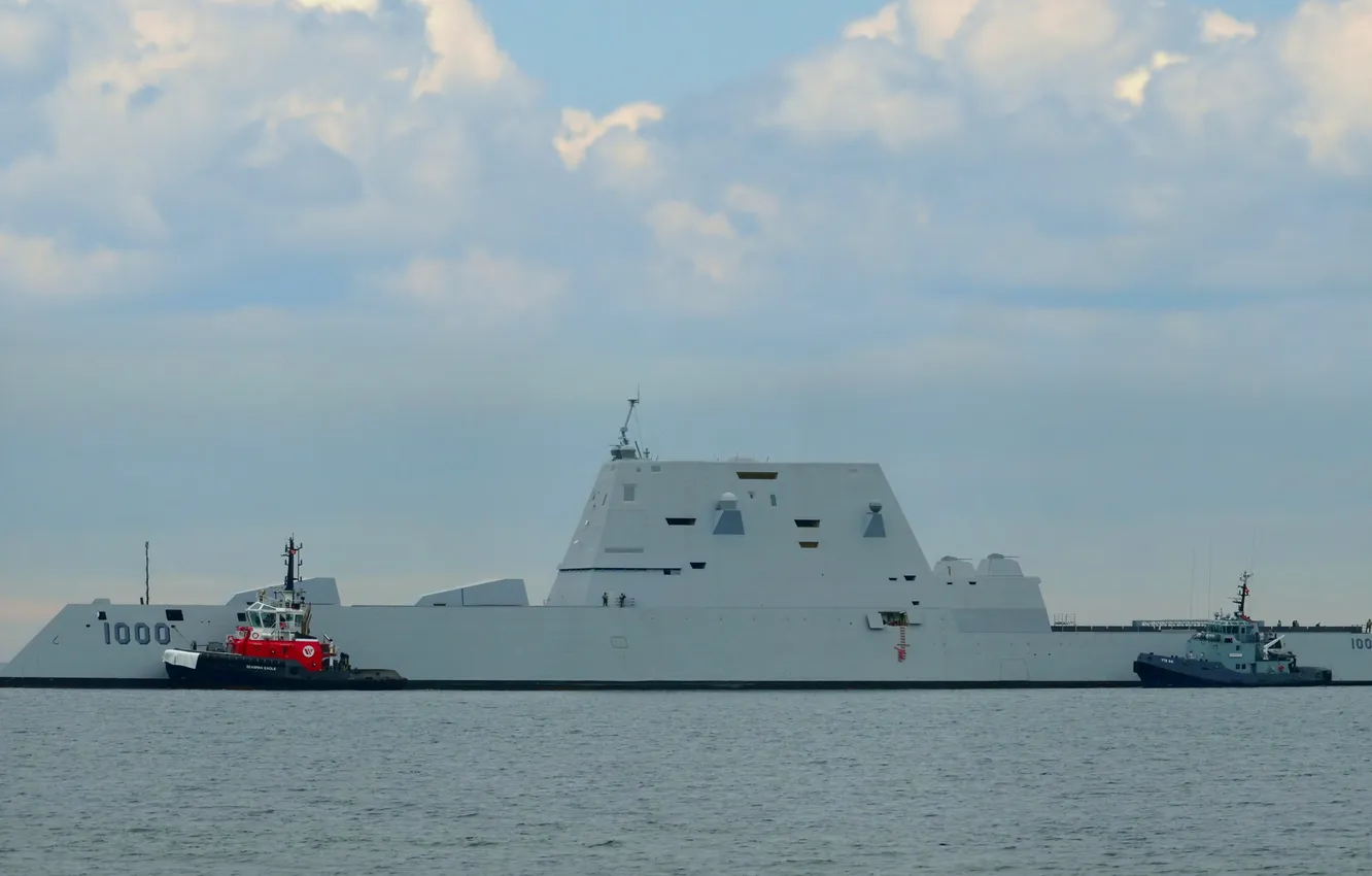 Photo wallpaper destroyer, US NAVY, DDG-1000, USS Zumwalt