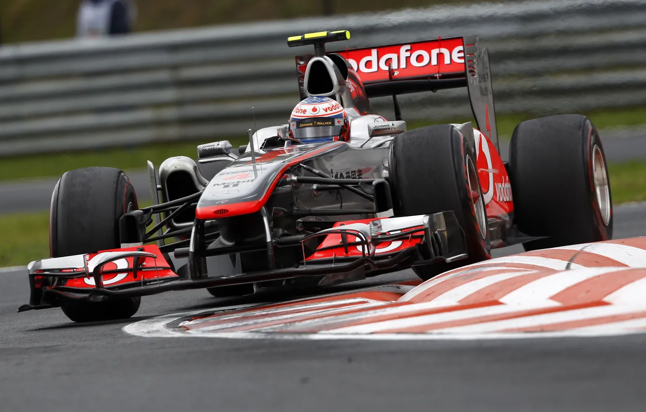 Photo wallpaper McLaren, turn, 2011, Jenson Button, Grand Prix of Hungary