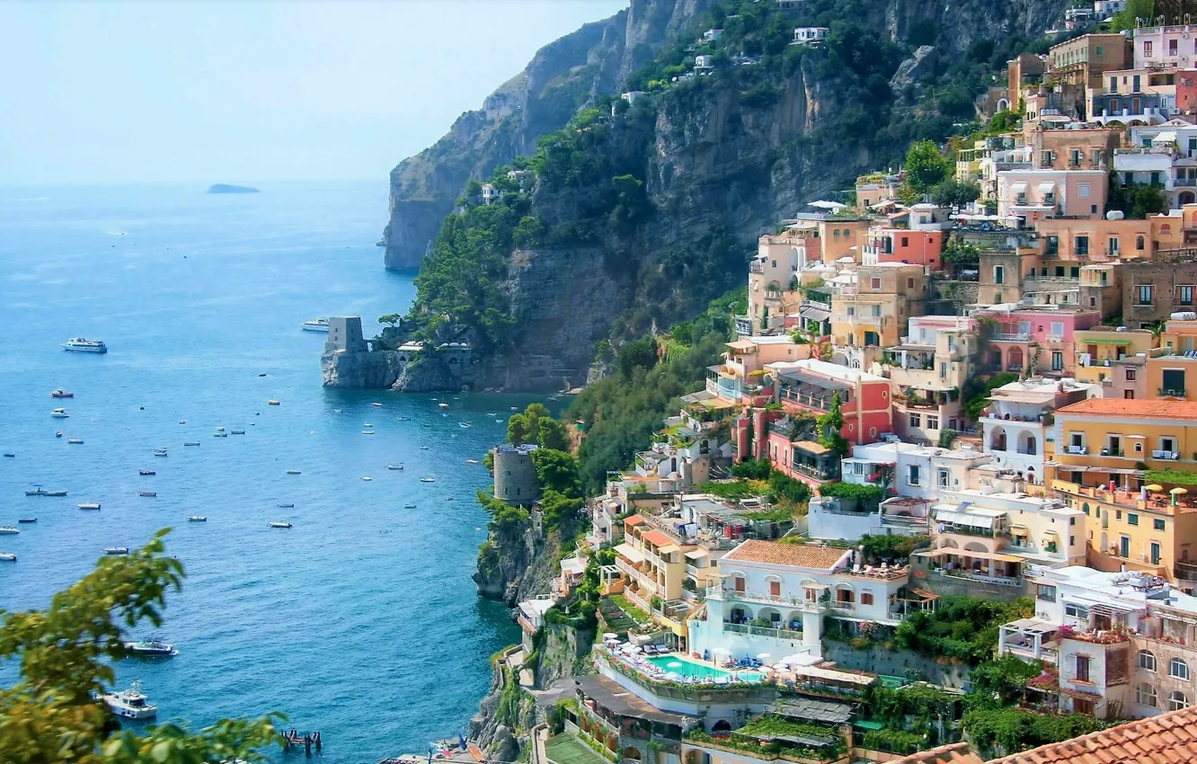 Photo wallpaper sea, home, Italy, Positano, Positano, Amalfitana coast